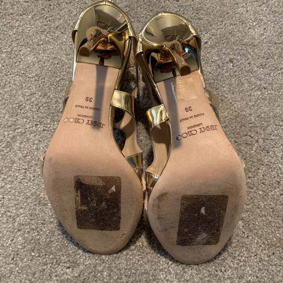 SOLD! Jimmy Choo Gold Cutout Bootie - Picture 2 of 4